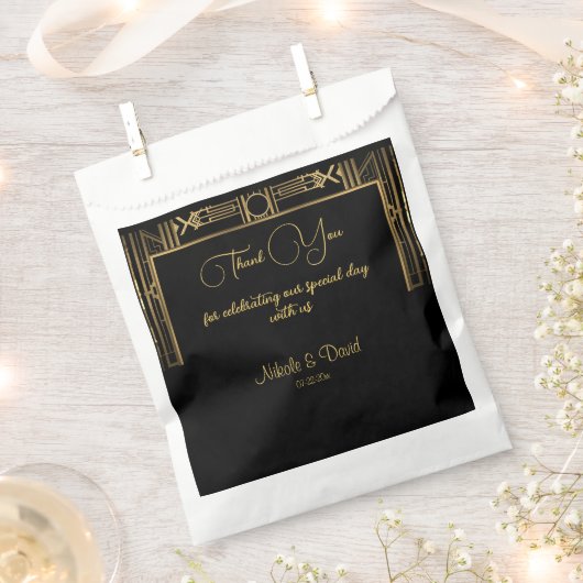 Sachets En Papier Mariage Art Déco Gatsby (Coupé)