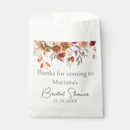 Sachets En Papier Mariage automnal floral Shower (Devant)