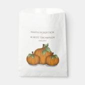 Sachets En Papier Mariage Automne Baiser Aquarelle Citrouille Élégan (Devant)