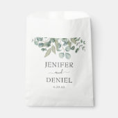 Sachets En Papier Mariage avec verdure d'eucalyptus (Devant)