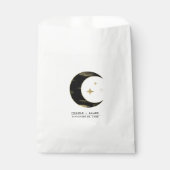 Sachets En Papier Mariage Black & Gold Celestial Moon Stars (Devant)