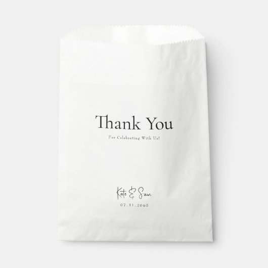 Sachets En Papier Mariage blanc classique (Devant)
