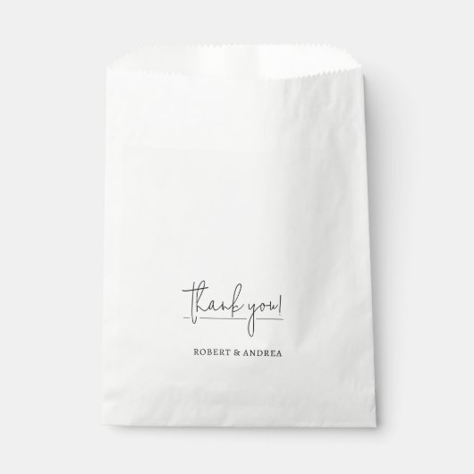 Sachets En Papier Mariage blanc moderne (Devant)