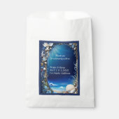 Sachets En Papier mariage bleu côtier (Devant)