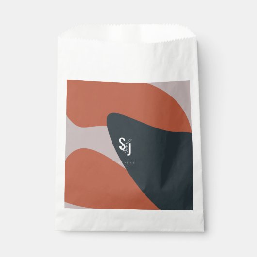 Sachets En Papier Mariage Bleu en terre cuite bio (Devant)