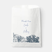 Sachets En Papier Mariage Boho Arbres Bleus Bas (Devant)