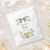 Sachets En Papier Mariage Boho Blue Yellow Bows and Blossoms (Coupé)
