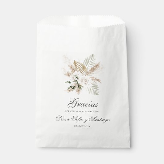 Sachets En Papier Mariage Boho espagnol (Devant)