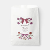 Sachets En Papier Mariage Boho Magenta Bows and Blossoms (Devant)