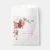Sachets En Papier Mariage Boho rouge rose vif Fleurs blanches (Devant)