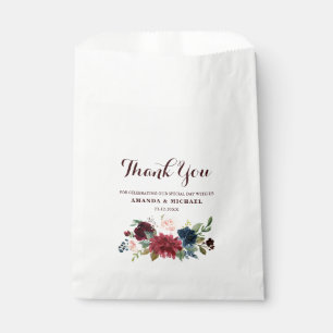 Sachets En Papier Mariage Boho Russe Floral de la Marine Rouge de Bo