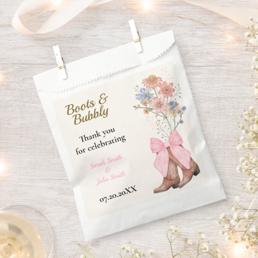 Sachets En Papier Mariage Boots and Bubbly (Coupé)