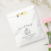 Sachets En Papier Mariage botanique bleu Dusty (Scellé)