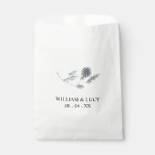 Sachets En Papier Mariage botanique de chardon bleu (Devant)