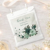 Sachets En Papier mariage botanique des fleurs vert émeraude (Coupé)
