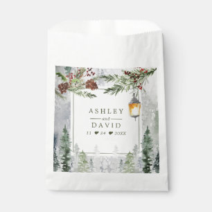 Sachets En Papier Mariage Botanique Lanterne Arbres Résineux Rustiqu