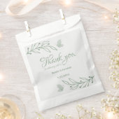 Sachets En Papier Mariage botanique vert sauge simple (Coupé)
