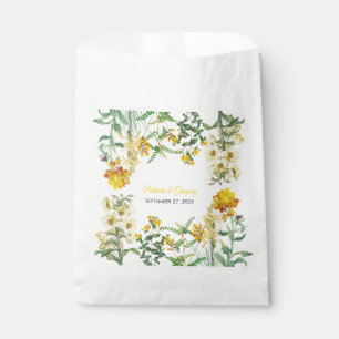 Sachets En Papier Mariage botanique vintage jaune Aquarelle