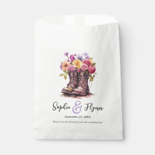 Sachets En Papier Mariage campagnard de bottes florales rustique aqu (Devant)