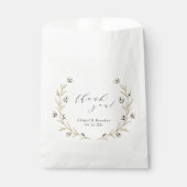 Sachets En Papier Mariage campagnard floral sauvage rustique merci (Devant)