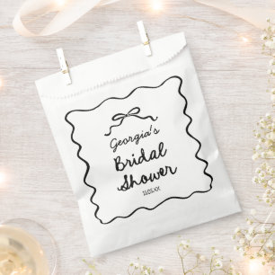 Sachets En Papier Mariage Champêtre avec Ruban Dessiné à la Main