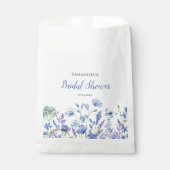 Sachets En Papier Mariage Champêtre Fleurs Bleues (Devant)