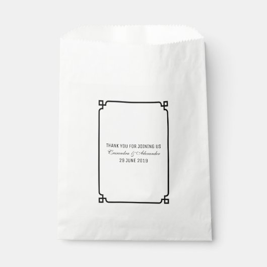 Sachets En Papier Mariage chic Black Deco (Devant)