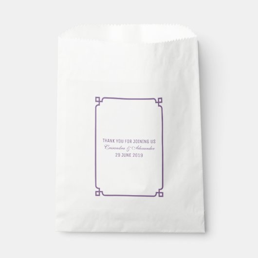Sachets En Papier Mariage chic violet déco (Devant)