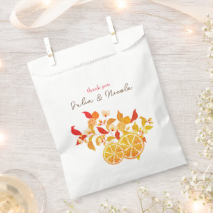 Sachets En Papier Mariage Citronné Frais Feuillage Citrus