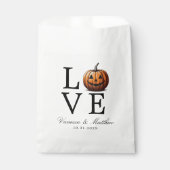 Sachets En Papier Mariage Citrouille d'amour (Devant)