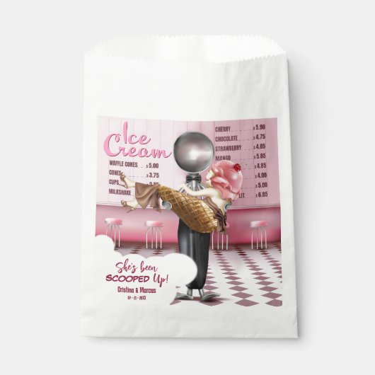 Sachets En Papier Mariage civil avec de la crème glacée (Devant)