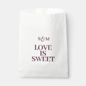 Sachets En Papier Mariage Classique Monogram L'amour est doux (Devant)