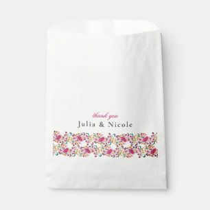 Sachets En Papier Mariage Classique Rose Vert Jaune Floral Cygne Ois