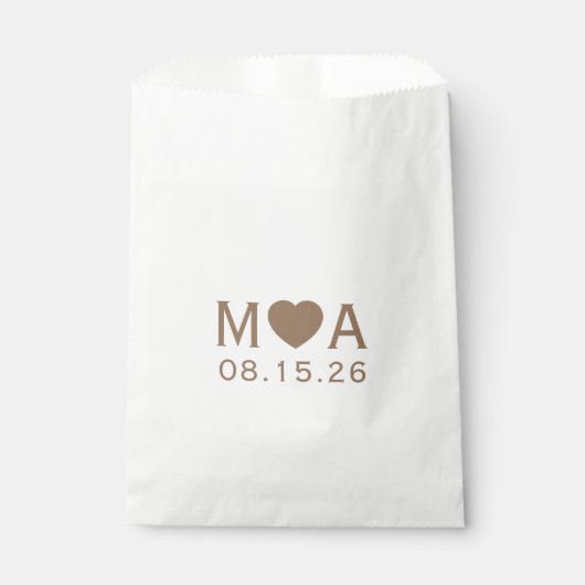Sachets En Papier Mariage Couple Monogram Love Heart (Devant)