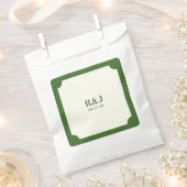 Sachets En Papier Mariage Couple Monogram Vert (Coupé)