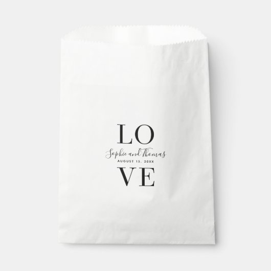 Sachets En Papier Mariage d'amour élégant moderne (Devant)