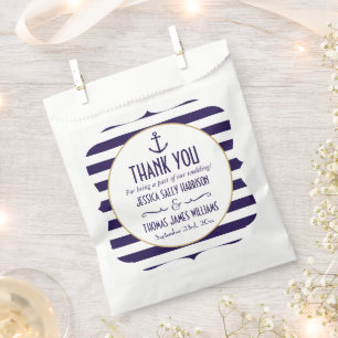 Sachets En Papier Mariage d'Ancre de la marine nautique et de la ban