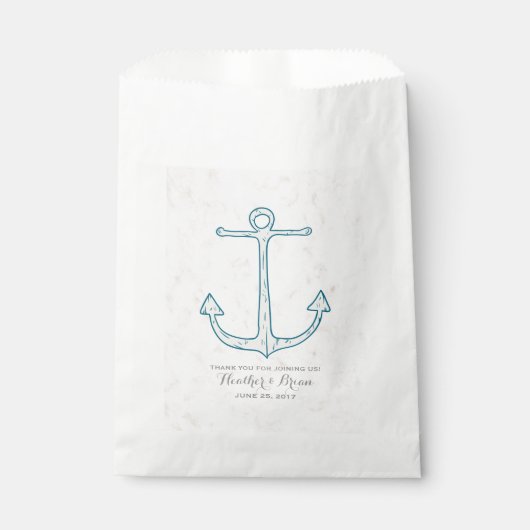 Sachets En Papier Mariage d'Ancres Royal Blue Rustic (Devant)