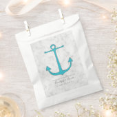 Sachets En Papier Mariage d'Ancres Turquoise Rustic (Coupé)
