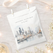 Sachets En Papier Mariage d'aquarelle de Chicago, Illinois City Scap (Coupé)