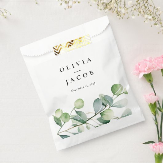 Sachets En Papier Mariage d'aquarelle Eucalyptus vert (Scellé)