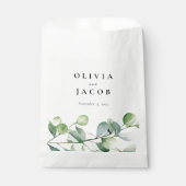 Sachets En Papier Mariage d'aquarelle Eucalyptus vert (Devant)