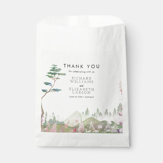 Sachets En Papier Mariage d'aquarelle fleur sauvage Mountain (Devant)