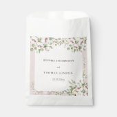 Sachets En Papier Mariage d'aquarelle fleurie rose duveteuse (Devant)