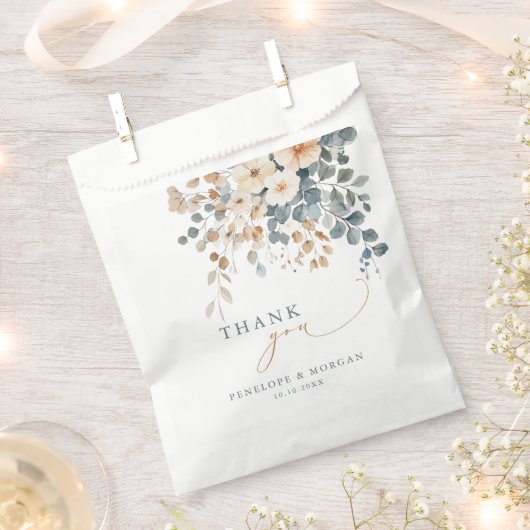 Sachets En Papier Mariage d'aquarelle florale moelleuse (Coupé)