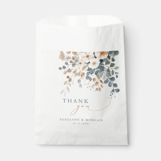Sachets En Papier Mariage d'aquarelle florale moelleuse (Devant)
