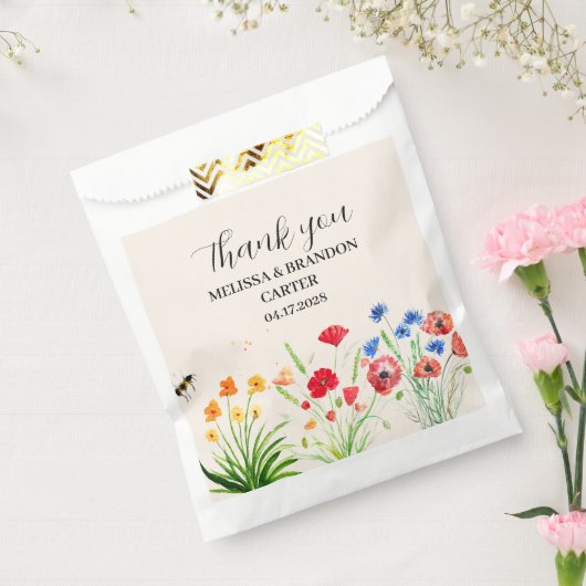 Sachets En Papier Mariage d'aquarelle Rustique Fleur sauvage Garden (Scellé)