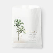Sachets En Papier Mariage d'aquarelle Tropical Beach Palm Tree Merci (Devant)