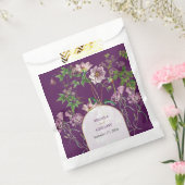 Sachets En Papier Mariage d'arc doré fleuri violet (Scellé)