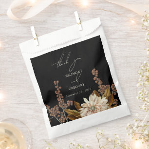 Sachets En Papier Mariage de automne d'aquarelle noire florale d'aut